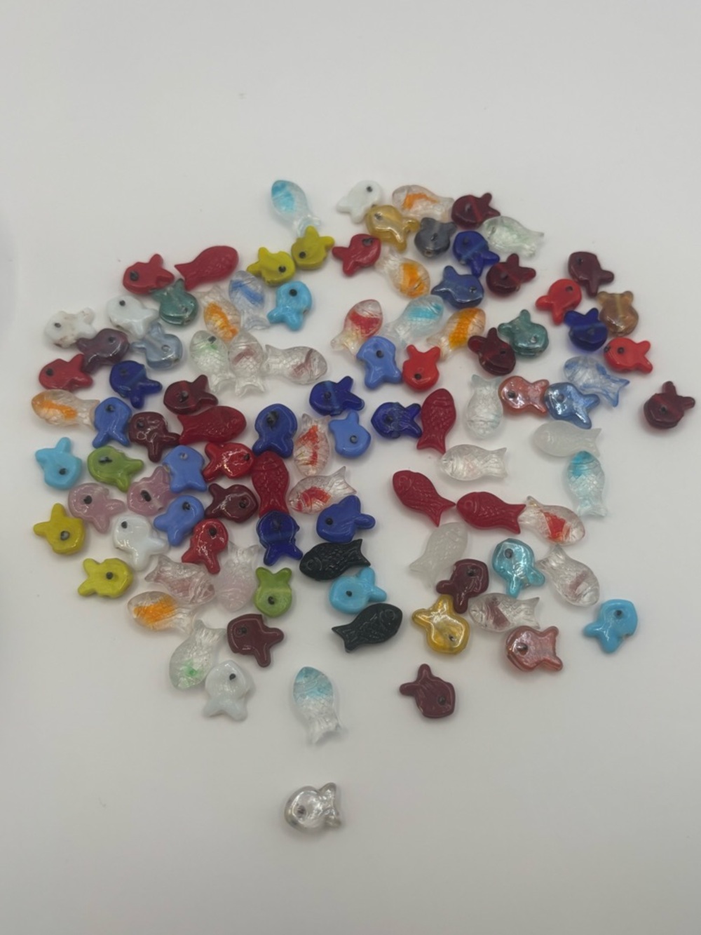 Glass fish bead lot
